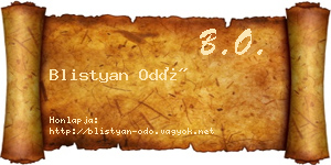 Blistyan Odó névjegykártya