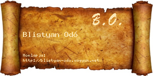 Blistyan Odó névjegykártya